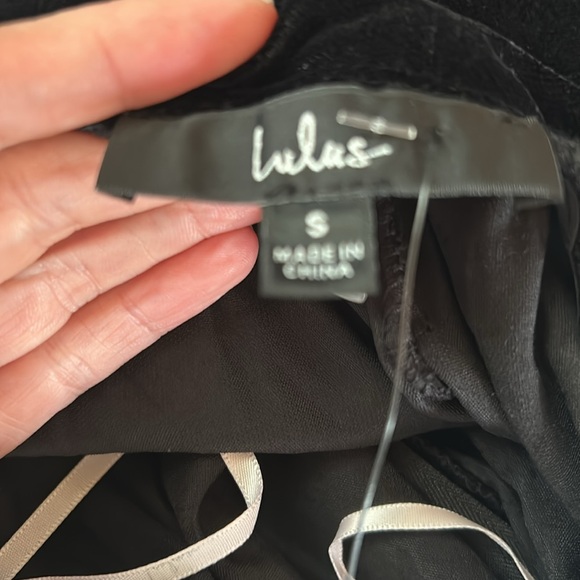 Decadent Delight Black Velvet Rhinestone low Back Midi Dress - Picture 10 of 10